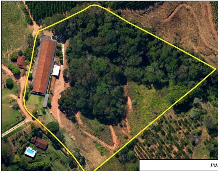 Foto aérea do terreno da nova sede da Comunidade Neftai, em Socorro SP